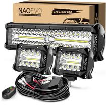 Barra de luz LED NAOEVO 30cm e 2PCS 10cm LED Pod Lights
