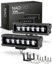 Barra de luz LED NAOEVO 6 polegadas 50W 2600LM Spot Lights 2 unidades