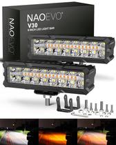 Barra de luz LED NAOEVO 6 polegadas 50W 3700LM Spot & Flood Combo 2 unidades Barra de luz LED NAOEVO 6 polegadas 50W 3700LM Spot & Flood Combo 2 unidades