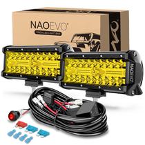 Barra de Luz LED NAOEVO 7" 240W 24000LM Amarela - Offroad (Pacote com 2) Barra de Luz LED NAOEVO 7" 240W 24000LM Amarela - Offroad (Pacote com 2)