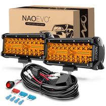 Barra de luz LED NAOEVO 7" 240W 24000LM Amber Spot Flood