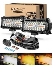 Barra de luz LED NAOEVO 7" 240W Spot Flood Combo, pacote com 2 unidades Barra de luz LED NAOEVO 7" 240W Spot Flood Combo, pacote com 2 unidades