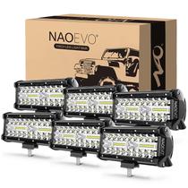 Barra de Luz LED NAOEVO 7" 720W 72000LM para Caminhão Off-Road