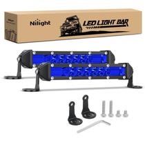 Barra de Luz LED Nilight 7" 16LED Azul Combo Spot Flood Barra de Luz LED Nilight 7" 16LED Azul Combo Spot Flood