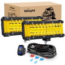 Barra de luz LED Nilight Side Shooter de 7 polegadas e 2 unidades para Off Road