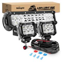 Barra de luz LED Nilight ZH016 30 cm 72 W Spot Combo com 2 neblinas Barra de luz LED Nilight ZH016 30 cm 72 W Spot Combo com 2 neblinas