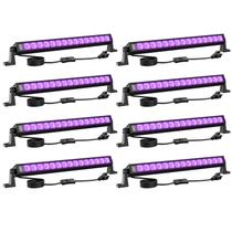 Barra de luz LED preta Lamvip 42W 8 unidades com cabo e interruptor de 5 pés