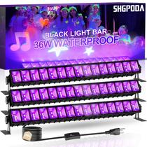 Barra de luz LED preta SHGPODA 36W, pacote com 3 unidades para Glow Party Barra de luz LED preta SHGPODA 36W, pacote com 3 unidades para Glow Party
