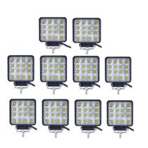Barra de luz LED Turboo 10PCS, 4 polegadas, 48 W, holofotes quadrados