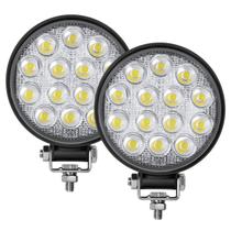 Barra de luz LED Zmoon Round de 4,5 polegadas 140W 14000LM para caminhão SUV