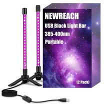 Barra de luz preta USB NEWREACH, pacote com 2 cabos LED portáteis de 5 pés