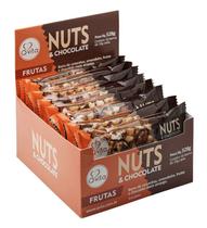 Barra de nuts sabor frutas com chocolate 33g - Qvita - 01 caixa com 16 un