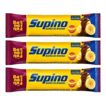 Barra De Proteína Banana C Cobertura de Chocolate Ao Leite Kit 3 Banana Brasil