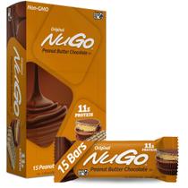 Barra de proteína NuGo Sabor Manteiga de Amendoim 15x11g Sem glúten