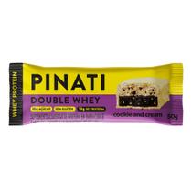 Barra de Proteína Pinati Double Whey Cookie and Cream com Whey Protein e 15g de Proteína 50g
