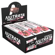 Barra de Proteína ProtoBar Trufa de Morango Nutrata 70g Whey Protein Fibras Prebióticas