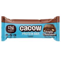 Barra de Proteína Vegana Protein Bar Cacow Sabor Triple Chocolate com 13g de Proteína 40g