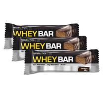 Barra de Proteína Whey Bar Low Carb Probiótica Chocolate 40g Kit com três unidades