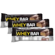 Barra de Proteína Whey Bar Low Carb Probiótica Cookies & Cream 40g Kit com três unidades
