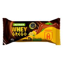 Barra de Proteína Whey Grego Nutrata Sabor Doce de Leite e Limão Siciliano com 11g de Proteína 40g