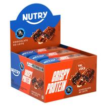 Barra de Proteínas Nutry Crispy Protein Chocolate ao Leite 12 Unidades 30g - Barra de Proteínas Nutry Crispy Protein Chocolate ao Leite 12 Unidades 30g -