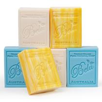 Barra de sabão BELA Variety Pack, leite de cabra puro, mel, sal marinho Barra de sabão BELA Variety Pack, leite de cabra puro, mel, sal marinho