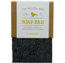 Barra de sabão The Yellow Bird Natural Charcoal para rosto e corpo Barra de sabão The Yellow Bird Natural Charcoal para rosto e corpo
