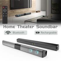 Barra de Som Bluetooth com Subwoofer e Iluminação RGB - Som Surround (Preto)