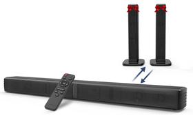 Barra de Som GEOYEAO 2.2CH 32" com Subwoofer Duplo para Smart TV