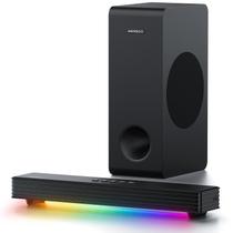 Barra de Som MEREDO G38 3.1CH com Subwoofer e Iluminação RGB - Bluetooth 5.3