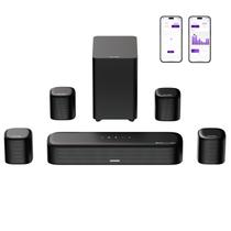 Barra de Som ULTIMEA 7.1ch com Dolby Atmos, Sistema de Som Surround para TV com 4 Caixas de Som Surround, Barra de Som para Smart TV com Controle por App, Soundbar com Subwoofer para Home Theater, HDMI eARC, Aura A60