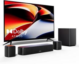 Barra de som ULTIMEA de 5,1 canais com Dolby Atmos, sistema de som surround para TV, barra de som para Smart TV e home theater, controle de aplicativos, barra de som de TV com subwoofer, 2 alto-falantes surround, HDMI eARC, Aura A50 Pro