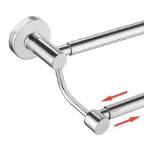 Barra de toalha BeSy ajustável de 40-65 cm dupla em aço inoxidável SUS304