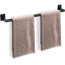 Barra de toalha de banheiro DOCOJUCL 60 cm montada na parede preta fosca Barra de toalha de banheiro DOCOJUCL 60 cm montada na parede preta fosca