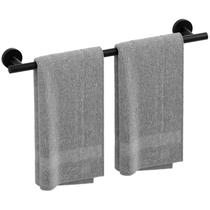 Barra de toalha IOQ 61 cm preta fosca em aço inoxidável SUS304
