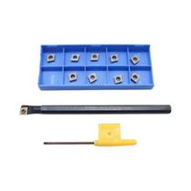 Barra De Torneamento De 8mm Para Torno Com 10 Pastilhas CCMT060204-HM E Chave T8 Para Barra De Torneamento De 8mm Para Torno Com 10 Pastilhas CCMT060204-HM E Chave T8 Para