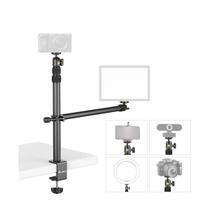 Barra Dupla LS02 Tripé de Mesa Para Câmera Celular Iluminador de Led