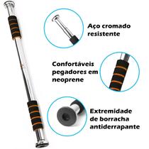 Barra fixa porta 62 a 92cm musculação abdominal GT369 Barra fixa porta 62 a 92cm musculação abdominal GT369