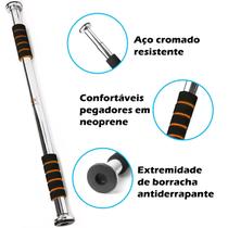 Barra fixa porta 62 a 92cm musculação abdominal GT369