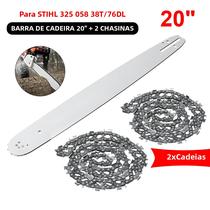 Barra Guia De Motosserra De 20 Polegadas Com 2 Correntes De Serra De 0,325" De Passo E 0,058" De