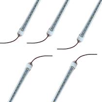 Barra Led 12V 52cm Branco Quente Lente Transparente 5 Unid