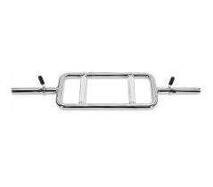 Barra Maciça H Cromada 86,5cm com Presilhas para Treinos de Força Barra Maciça H Cromada 86,5cm com Presilhas para Treinos de Força