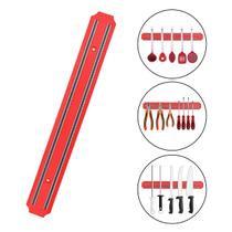 Barra Magnética Imã Suporte Facas Ferramentas Cozinha 37cm Vermelha