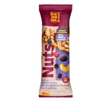 Barra Nuts Banana Brasil Sabor Castanhas Amendoim e Frutas Vermelhas 25g