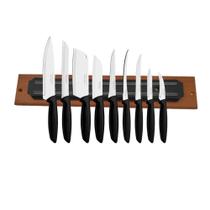 Barra Para Facas Ferramentas De Imã Magnética 33cm + Madeira Barra Para Facas Ferramentas De Imã Magnética 33cm + Madeira