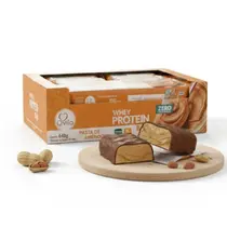 Barra Protein Zero Q-VITA Pasta de Amendoim 36g 18 unidades