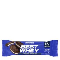 Barra Proteina Best Whey Cookies Cream Atlhetica 49g Barra Proteina Best Whey Cookies Cream Atlhetica 49g