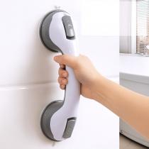 Barra Suporte de Apoio com Ventosa e Trava de Segurança Portátil 30cm para Banheiro Antiderrapante