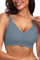 Barra Vertvie Seamless Scalloped Push Up Wireless Cinza Azul
