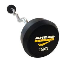 Barra W Montada 15 KG AS3009 Ahead Sports Preto e Amarelo